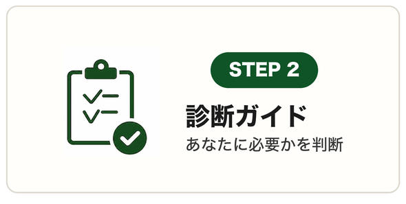 STEP2 診断ガイド
あなたに必要かを判断